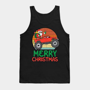 Kids Merry Christmas Santa Monster Truck Xmas Toddler Tank Top